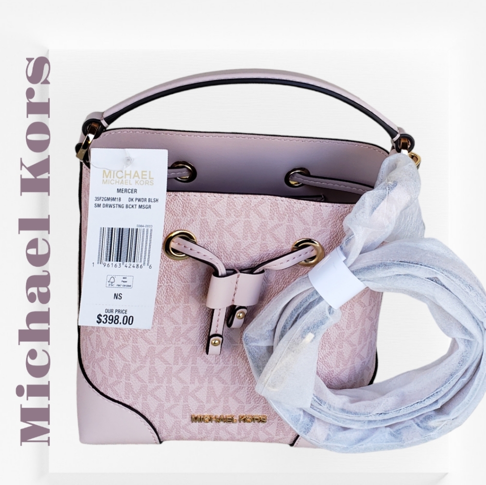 MICHAEL KORS Mercer Drawstring Bucket Messenger Bag